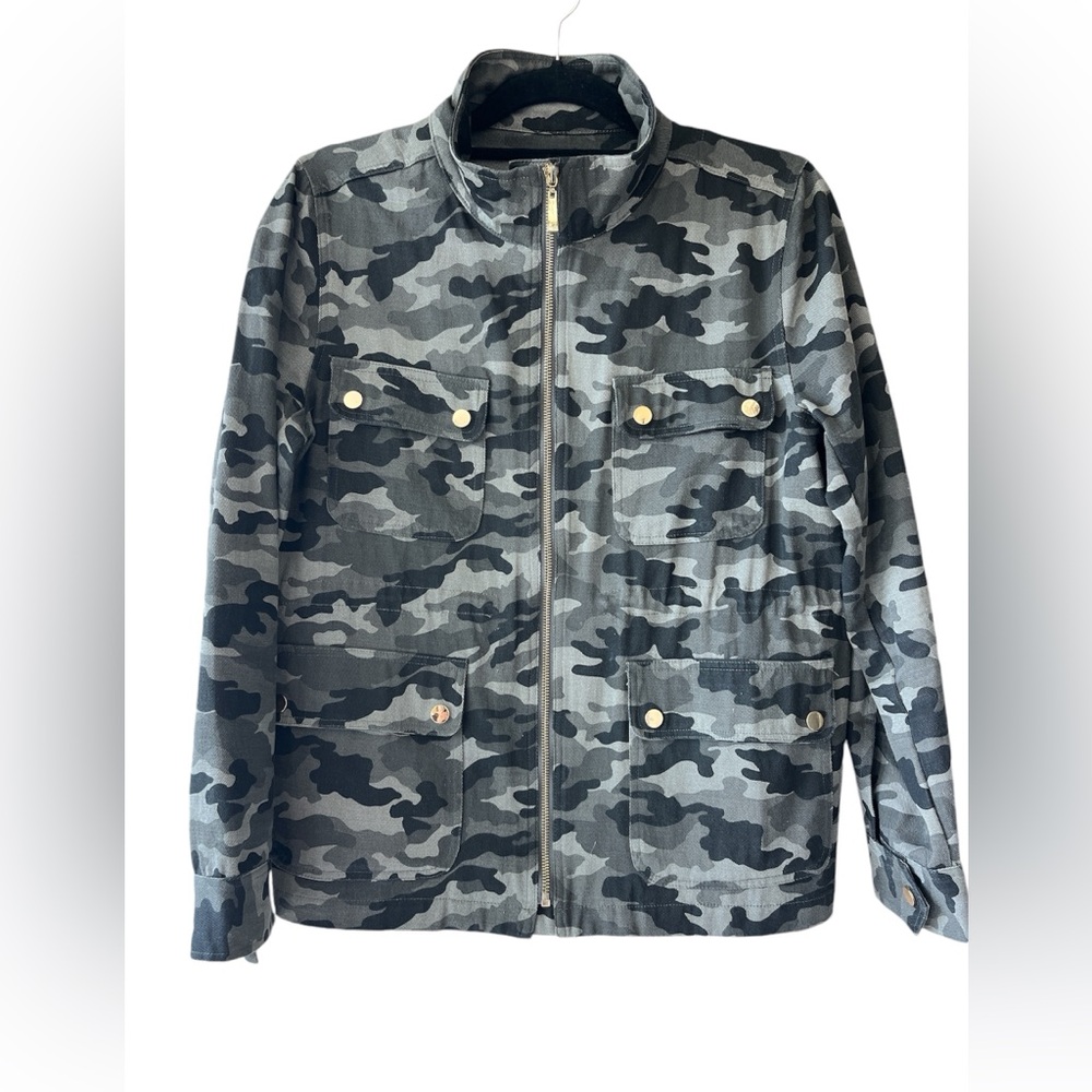 DUFFIELD LANE Gray and Black Lightweight Camo Jacket Size Medium
